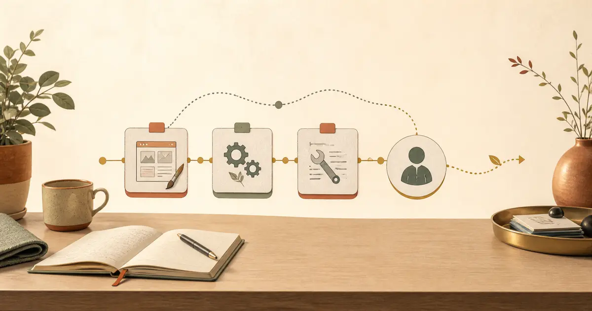 A founder's work organized into connected notes, tools, and agents
